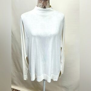 BOSS by HUGO BOSS White knit drop shoulder‎ long sleeve sweater size XXL